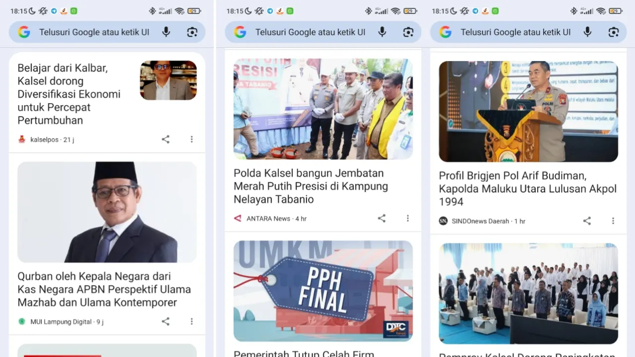 tampilan tab google discover di google chrome