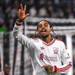 Bradley Barcola merayakan gol saat pertandingan Liverpool melawan LASK
