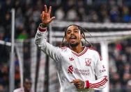 Bradley Barcola merayakan gol saat pertandingan Liverpool melawan LASK