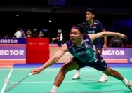 Fajar Alfian dan Muhammad Shohibul Fikri saat bertanding di Denmark Open 2026