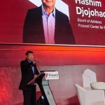 Hashim Djojohadikusumo saat berbicara dalam forum kebijakan ekonomi