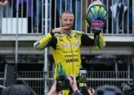 Jack Miller saat menyapa penggemar di Sirkuit Phillip Island