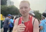 Joshua Fothergill saat berpartisipasi dalam ajang lari Jakarta Running Festival 2026