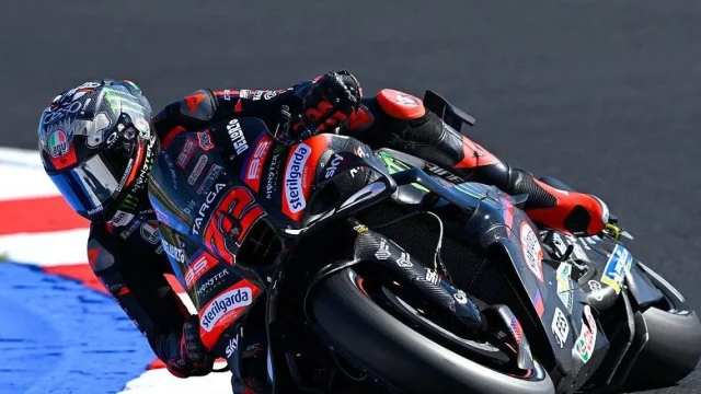 Marco Bezzecchi saat memacu motor Aprilia di Sirkuit Motegi