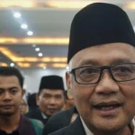 Menteri Haji dan Umrah Mochamad Irfan Yusuf memberikan keterangan di Jogja Expo Center Bantul.