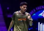 Moh Zaki Ubaidillah saat bertanding di turnamen bulutangkis internasional