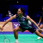 Pasangan ganda putra Fajar Alfian dan Muhammad Shohibul Fikri bertanding di turnamen bulutangkis.