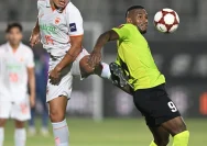 Pemain Borneo FC merayakan gol dalam laga AFC Challenge League melawan Tainan City FC.