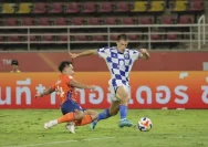 Pemain Persib Bandung merayakan gol saat bertanding melawan Port FC di ajang ASEAN Club Championship.