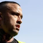 Pemain sepak bola Radja Nainggolan saat memperkuat Bhayangkara FC di kompetisi Liga 1