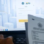 Petugas layanan pajak sedang melayani wajib pajak di kantor pelayanan pajak.