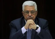 Presiden Palestina Mahmoud Abbas saat memberikan keterangan terkait situasi kawasan.