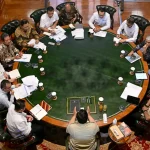 Presiden Prabowo Subianto memimpin rapat terbatas mengenai pembangunan kampung nelayan di Hambalang Bogor