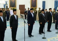 Presiden Prabowo Subianto saat melantik pejabat BPGMN di Istana Negara