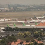 Suasana operasional Bandara Internasional Soekarno-Hatta