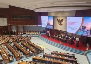 Suasana rapat paripurna DPR RI dalam pengesahan RUU Satu Data Indonesia
