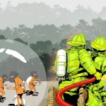 Tersangka korupsi dana penanggulangan bencana BNPB saat keluar dari gedung KPK dengan rompi tahanan oranye.