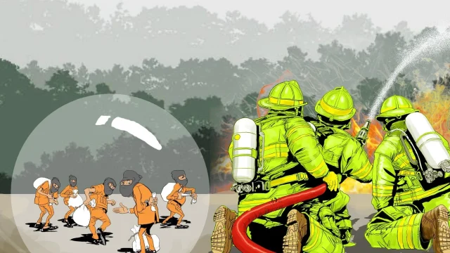 Tersangka korupsi dana penanggulangan bencana BNPB saat keluar dari gedung KPK dengan rompi tahanan oranye.